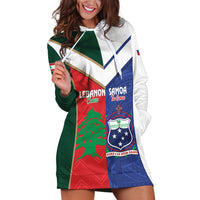 Custom Rugby Samoa and Lebanon Hoodie Dress Toa Samoa Cedars Together