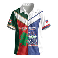 Custom Rugby Samoa and Lebanon Kid Hawaiian Shirt Toa Samoa Cedars Together
