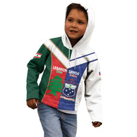 Custom Rugby Samoa and Lebanon Kid Hoodie Toa Samoa Cedars Together
