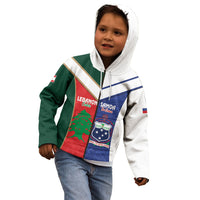 Custom Rugby Samoa and Lebanon Kid Hoodie Toa Samoa Cedars Together