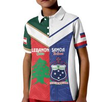 Custom Rugby Samoa and Lebanon Kid Polo Shirt Toa Samoa Cedars Together