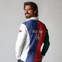 Custom Rugby Samoa and Lebanon Long Sleeve Polo Shirt Toa Samoa Cedars Together