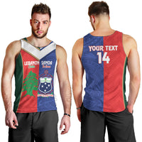 Custom Rugby Samoa and Lebanon Men Tank Top Toa Samoa Cedars Together