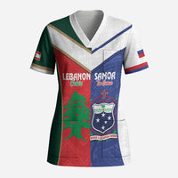 Custom Rugby Samoa and Lebanon Scrub Top Toa Samoa Cedars Together