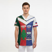 Custom Rugby Samoa and Lebanon Scrub Top Toa Samoa Cedars Together