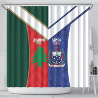 Rugby Samoa and Lebanon Shower Curtain Toa Samoa Cedars Together