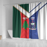 Rugby Samoa and Lebanon Shower Curtain Toa Samoa Cedars Together