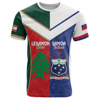 Custom Rugby Samoa and Lebanon T Shirt Toa Samoa Cedars Together