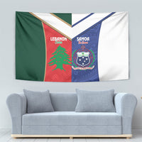 Rugby Samoa and Lebanon Tapestry Toa Samoa Cedars Together