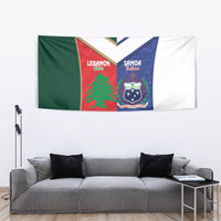Rugby Samoa and Lebanon Tapestry Toa Samoa Cedars Together