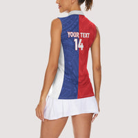 Custom Rugby Samoa and Lebanon Women Sleeveless Polo Shirt Toa Samoa Cedars Together