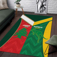 Rugby Australia and Lebanon Area Rug Aussie Kangaroos Cedars Together