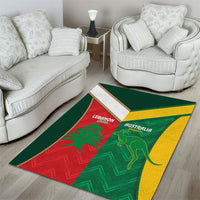 Rugby Australia and Lebanon Area Rug Aussie Kangaroos Cedars Together