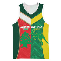 Custom Rugby Australia and Lebanon Basketball Jersey Aussie Kangaroos Cedars Together