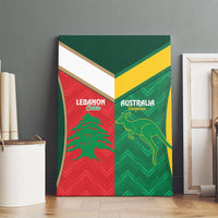 Rugby Australia and Lebanon Canvas Wall Art Aussie Kangaroos Cedars Together