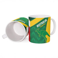 Rugby Australia and Lebanon Ceramic Mug Aussie Kangaroos Cedars Together
