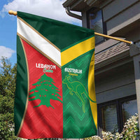 Rugby Australia and Lebanon Garden Flag Aussie Kangaroos Cedars Together