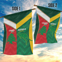 Rugby Australia and Lebanon Garden Flag Aussie Kangaroos Cedars Together