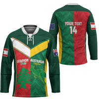 Custom Rugby Australia and Lebanon Hockey Jersey Aussie Kangaroos Cedars Together