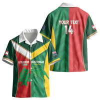 Custom Rugby Australia and Lebanon Kid Hawaiian Shirt Aussie Kangaroos Cedars Together