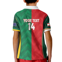 Custom Rugby Australia and Lebanon Kid Polo Shirt Aussie Kangaroos Cedars Together