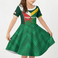 Custom Rugby Australia and Lebanon Kid Short Sleeve Dress Aussie Kangaroos Cedars Together