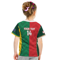 Custom Rugby Australia and Lebanon Kid T Shirt Aussie Kangaroos Cedars Together