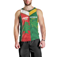 Custom Rugby Australia and Lebanon Men Tank Top Aussie Kangaroos Cedars Together
