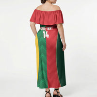 Custom Rugby Australia and Lebanon Off Shoulder Maxi Dress Aussie Kangaroos Cedars Together