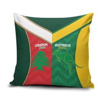 Rugby Australia and Lebanon Pillow Cover Aussie Kangaroos Cedars Together