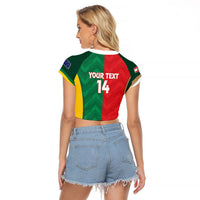 Custom Rugby Australia and Lebanon Raglan Cropped T Shirt Aussie Kangaroos Cedars Together