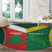 Rugby Australia and Lebanon Round Carpet Aussie Kangaroos Cedars Together