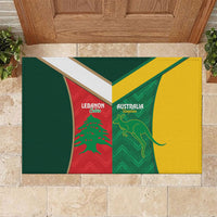Rugby Australia and Lebanon Rubber Doormat Aussie Kangaroos Cedars Together