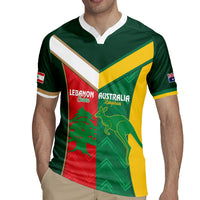 Custom Rugby Australia and Lebanon Rugby Jersey Aussie Kangaroos Cedars Together