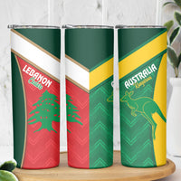 Rugby Australia and Lebanon Skinny Tumbler Aussie Kangaroos Cedars Together