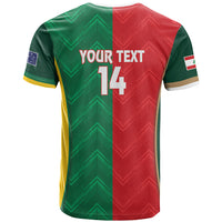 Custom Rugby Australia and Lebanon T Shirt Aussie Kangaroos Cedars Together
