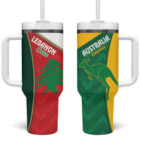 Rugby Australia and Lebanon Tumbler With Handle Aussie Kangaroos Cedars Together