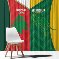 Rugby Australia and Lebanon Window Curtain Aussie Kangaroos Cedars Together