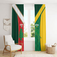 Rugby Australia and Lebanon Window Curtain Aussie Kangaroos Cedars Together