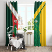 Rugby Australia and Lebanon Window Curtain Aussie Kangaroos Cedars Together