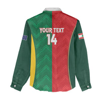 Custom Rugby Australia and Lebanon Women Casual Shirt Aussie Kangaroos Cedars Together