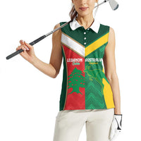 Custom Rugby Australia and Lebanon Women Sleeveless Polo Shirt Aussie Kangaroos Cedars Together