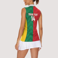 Custom Rugby Australia and Lebanon Women Sleeveless Polo Shirt Aussie Kangaroos Cedars Together