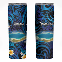 Personalised French Polynesia Tetiaroa Atoll Skinny Tumbler Polynesian Curves Style - Wonder Print Shop