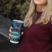 Personalised French Polynesia Tetiaroa Atoll Tumbler Cup Polynesian Curves Style - Wonder Print Shop