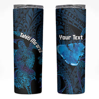 Personalised Tahiti Moorea Atoll Skinny Tumbler Polynesian Sea Turtle - Wonder Print Shop