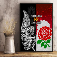 New Zealand And England Rugby Canvas Wall Art 2023 World Cup All Black Combine Red Roses - Wonder Print Shop
