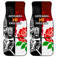New Zealand And England Rugby Car Mats 2023 World Cup All Black Combine Red Roses - Wonder Print Shop