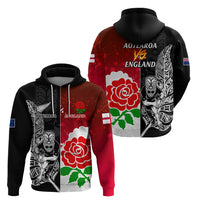 New Zealand And England Rugby Hoodie 2023 World Cup All Black Combine Red Roses - Wonder Print Shop