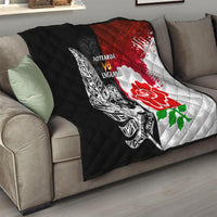 New Zealand And England Rugby Quilt 2023 World Cup All Black Combine Red Roses - Wonder Print Shop